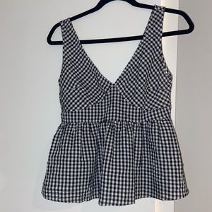 Checkered babydoll tank